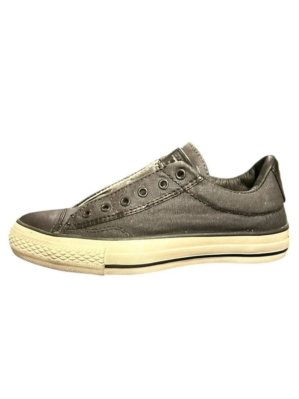 Converse X John Varvatos Laceless Low Top Sneakers M4.5 W6.5 Charcoal Gray VGC